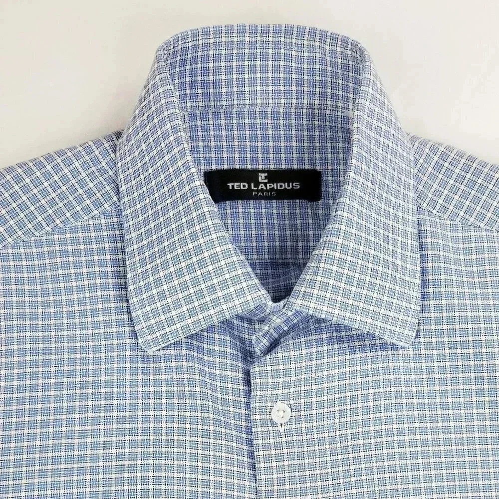 Ted Lapidus Spread Collar 41-42 Large Long Sleeve